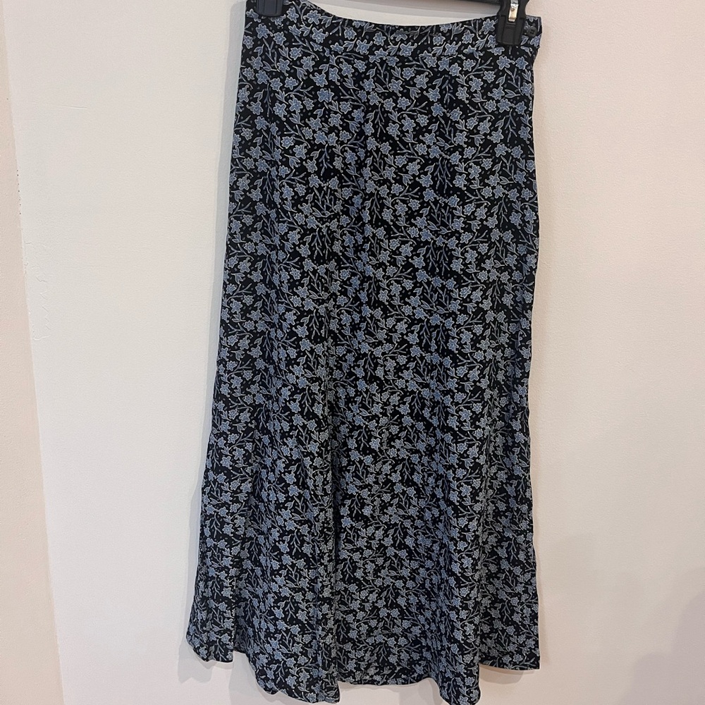 Floral Black and Blue Women's Skirt
